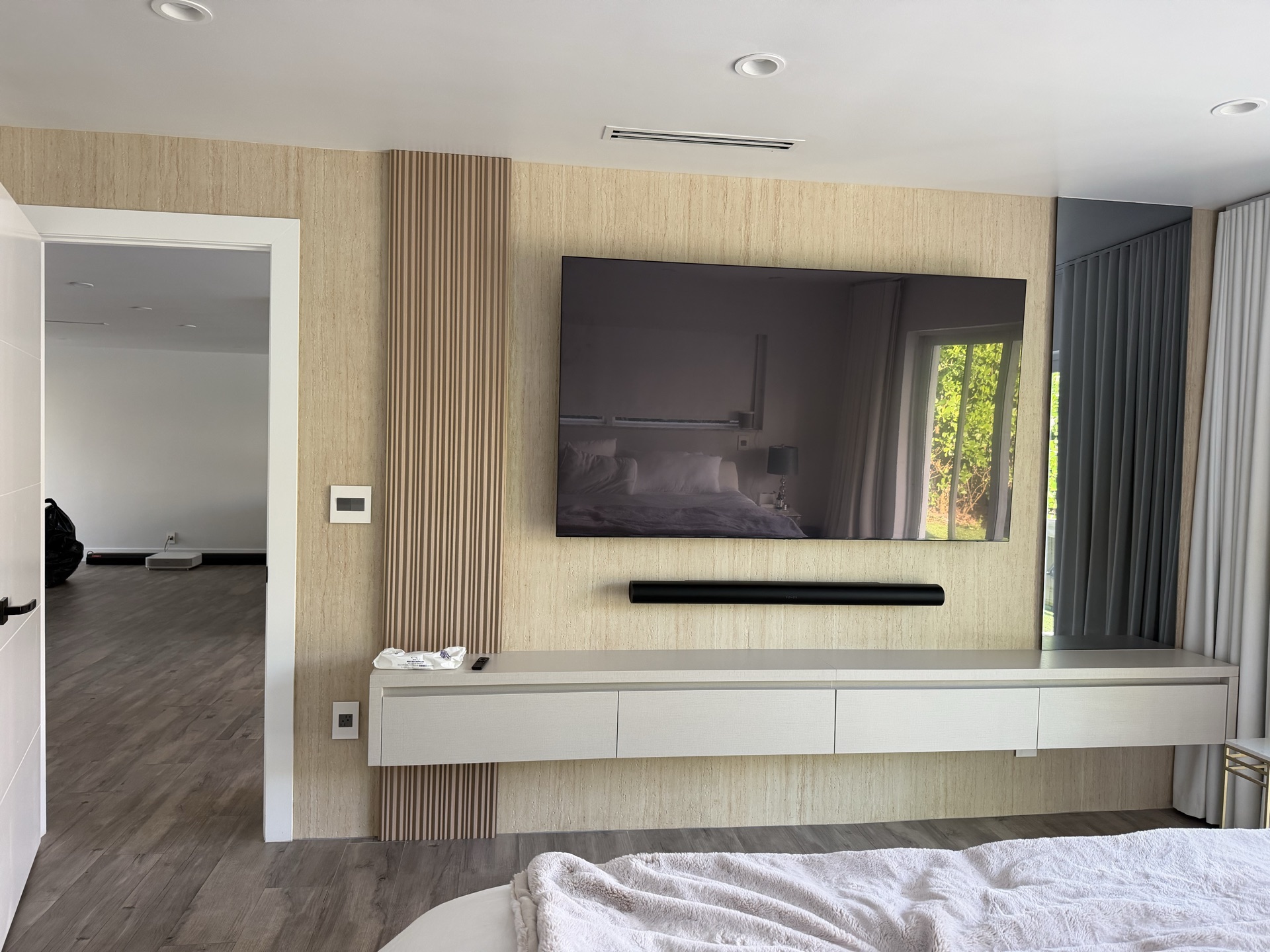 Master Bedroom TV Wall after