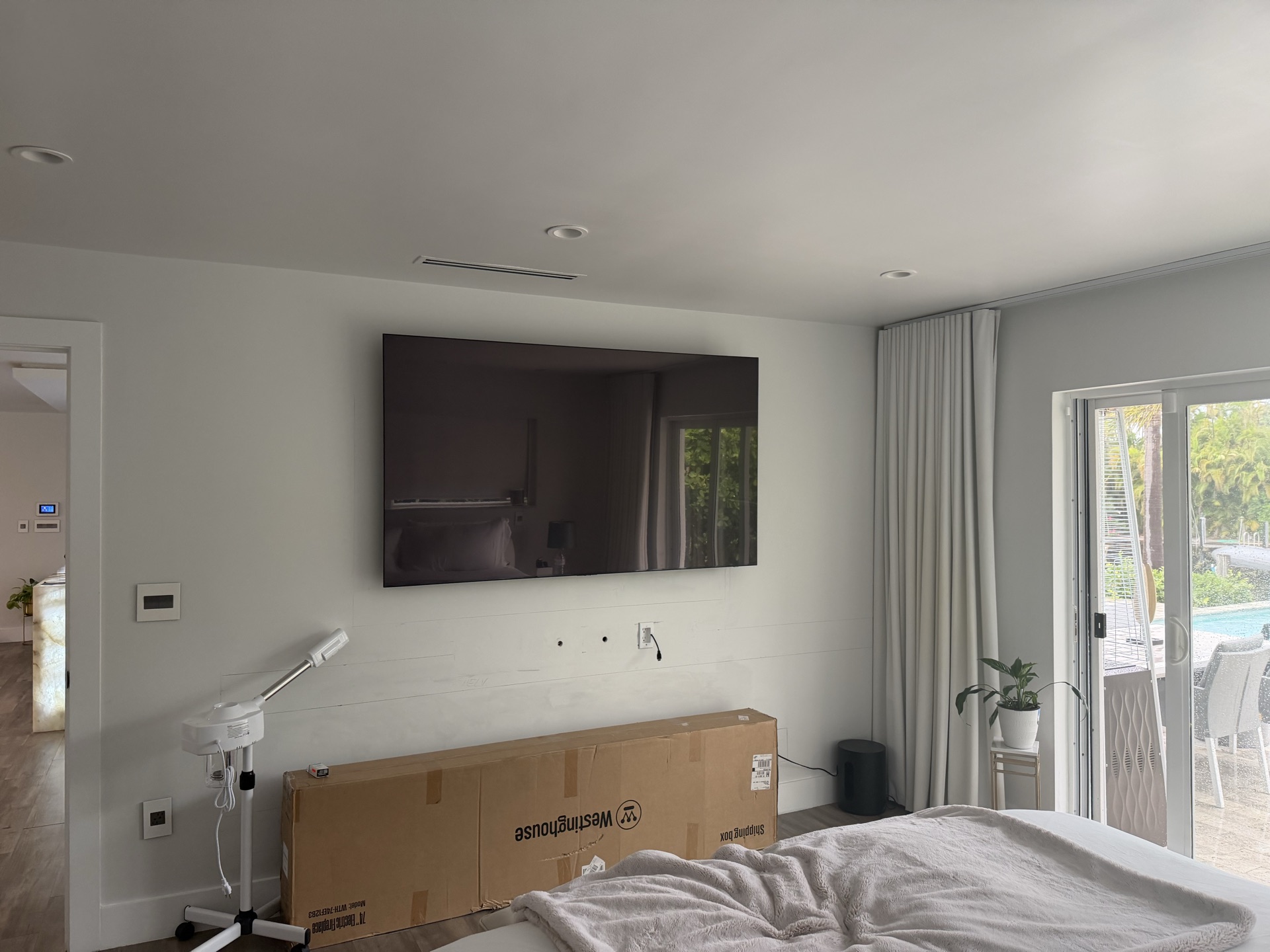 Master Bedroom TV Wall before